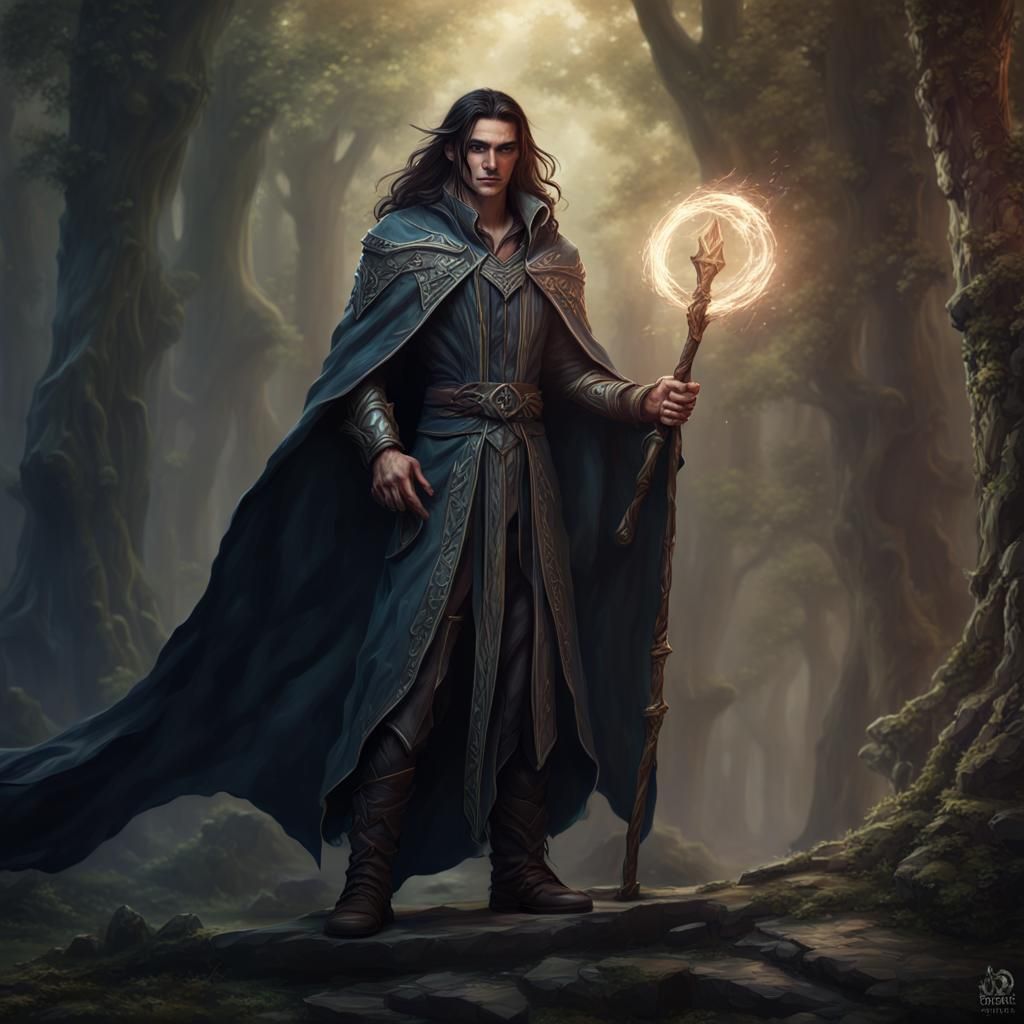 High Elf Sorcerer Concept Art in Dark Fantasy Style