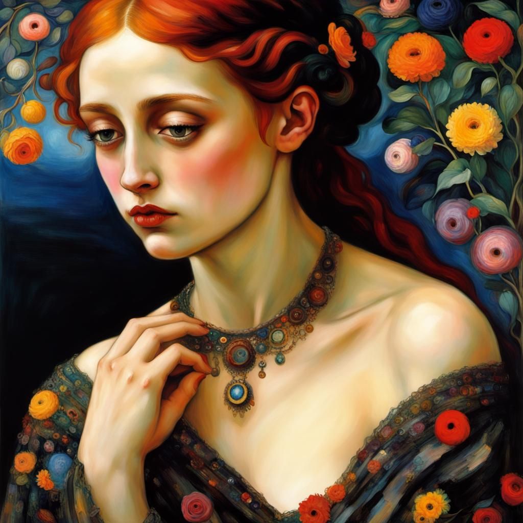 Ethereal Bohemian Scene in Maximalist Style