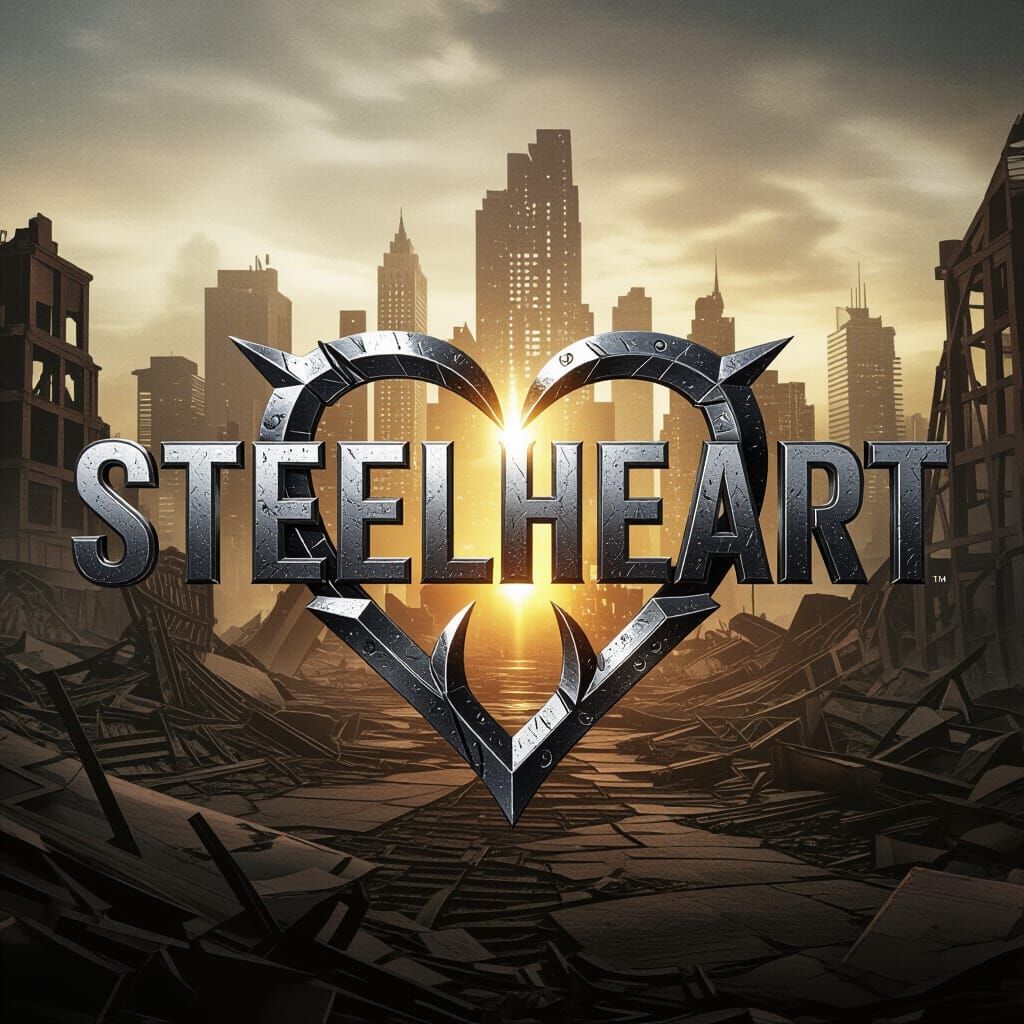 Steelheart Logo in a Ruined Cityscape