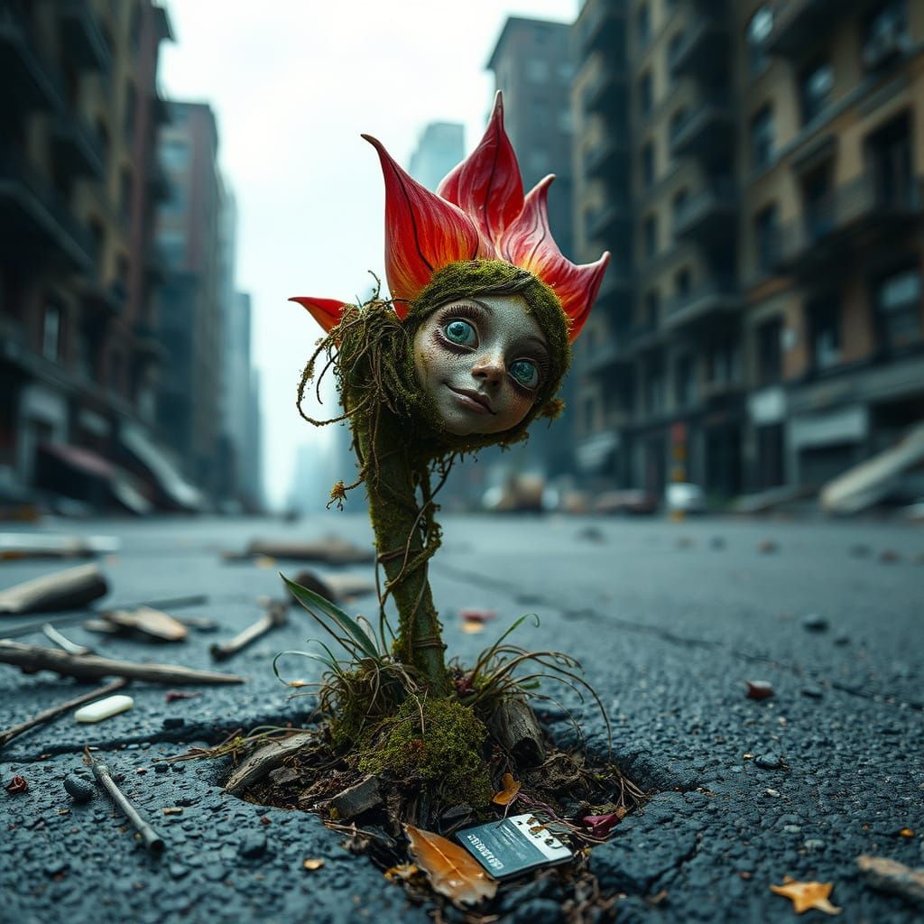 Swamp Fairy Sprouts in Post-Apocalyptic City