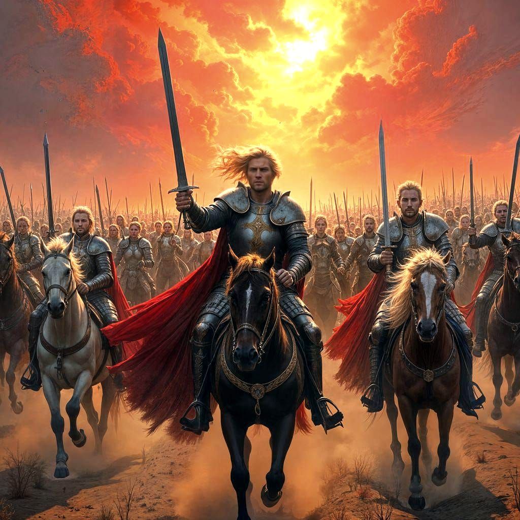 Medieval Army Charges Forward in Fantasy Concept Art