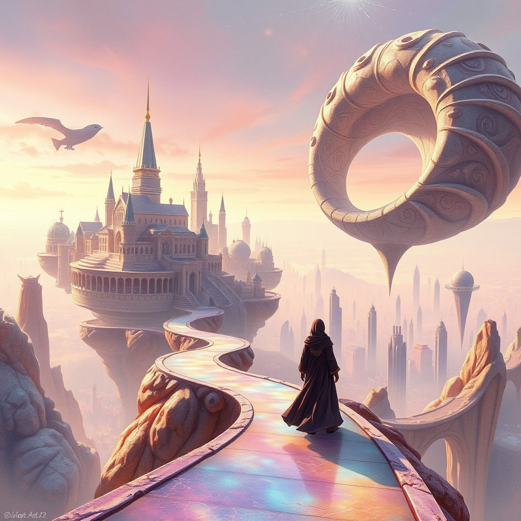 Floating City Inspired by Escher, Miyazaki and Mead