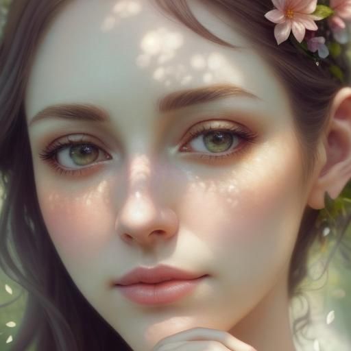 Injured Fairy in Forest, Impressionist Art