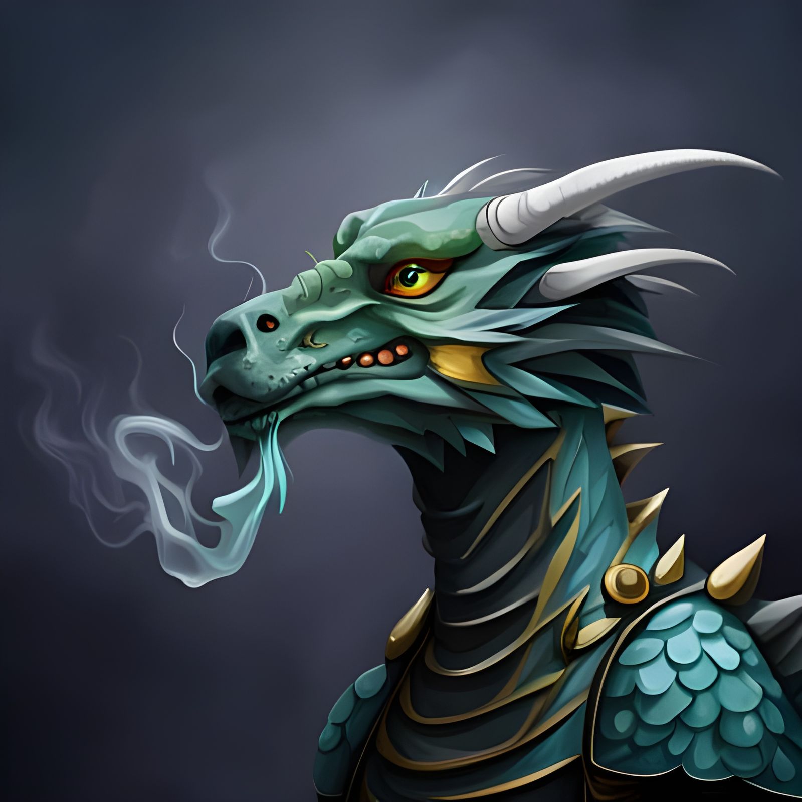Dragon Smoking: A Fantasy Portrait