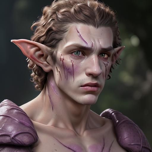 Elf Portrait: Detailed Scar Tissue in 8K