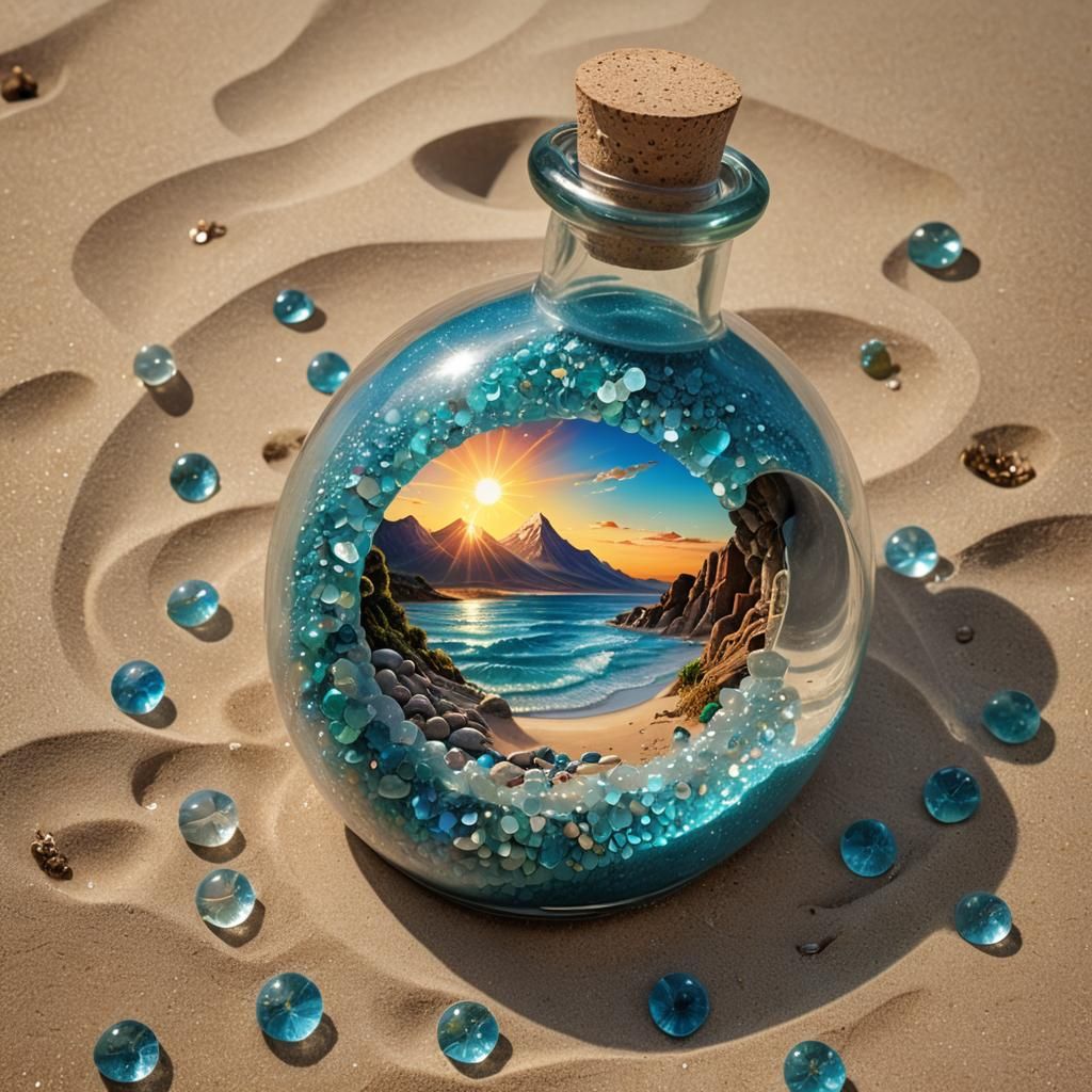 Mana Potion Landscape with God Rays, 8k Resolution