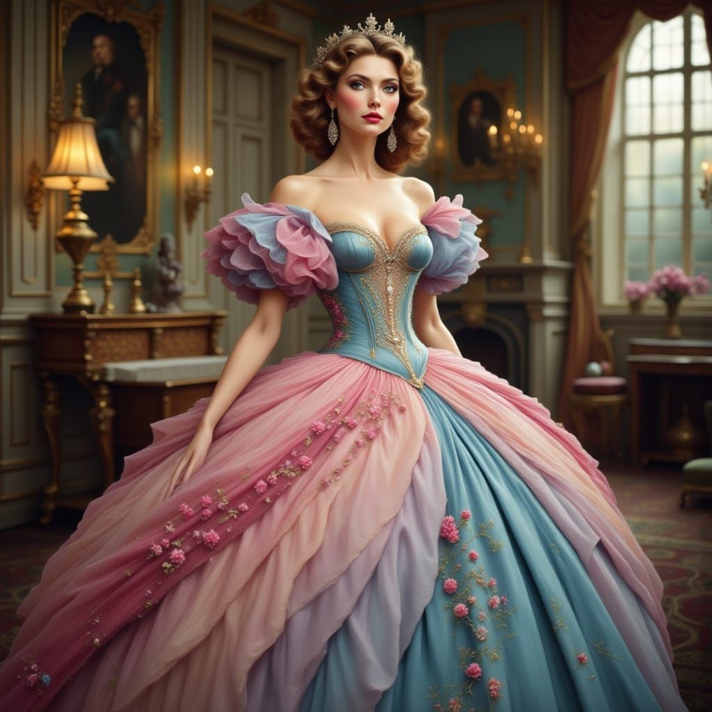 Elegant Woman in a Stunning Gown