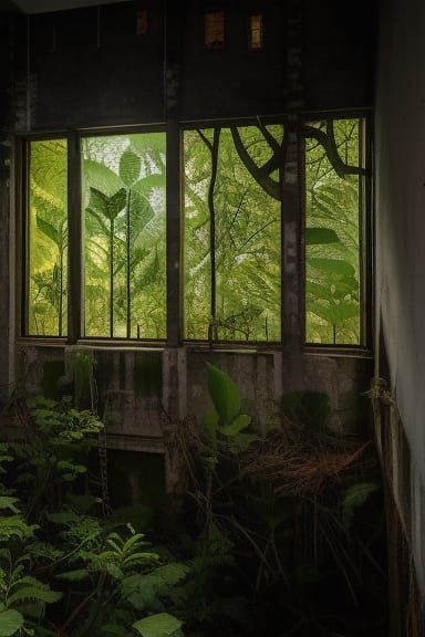 invaded by vegetation