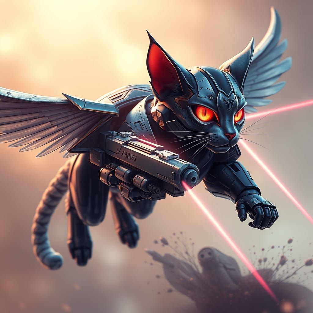 Armored Battle Cat Android with Laser Eyes