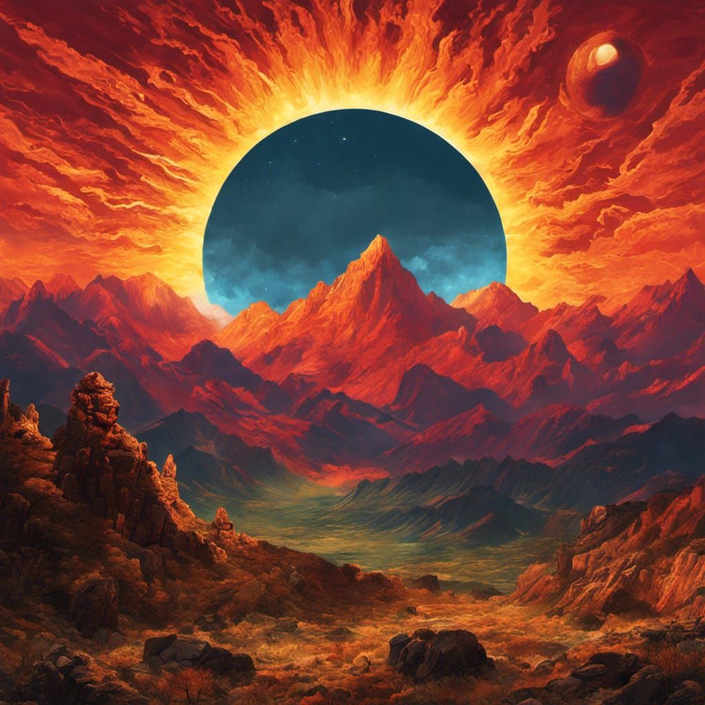 Exploding Sun Photoillustration in Diverse Artistic Styles