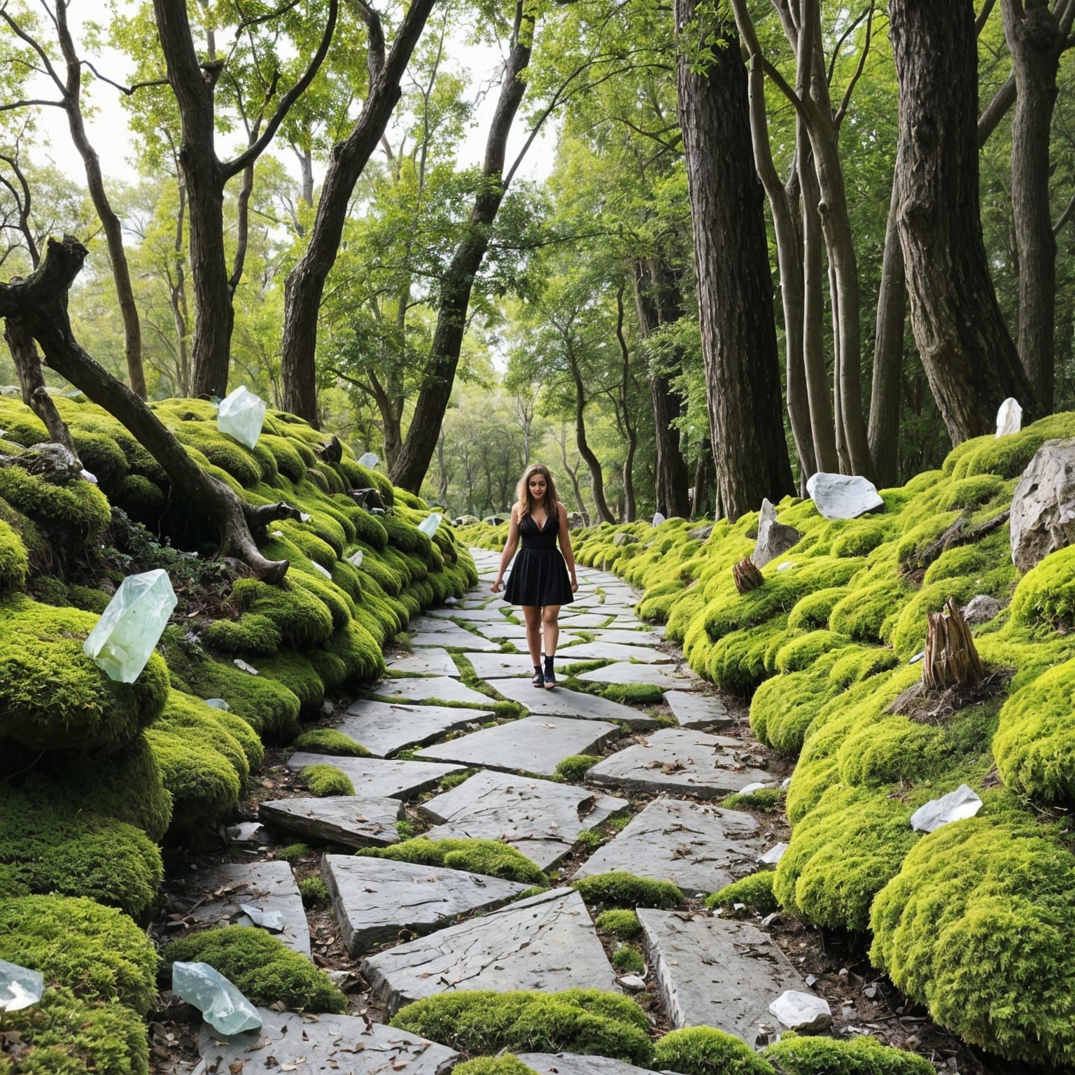 Crystals and Moss on Metrosideros Bartlettii