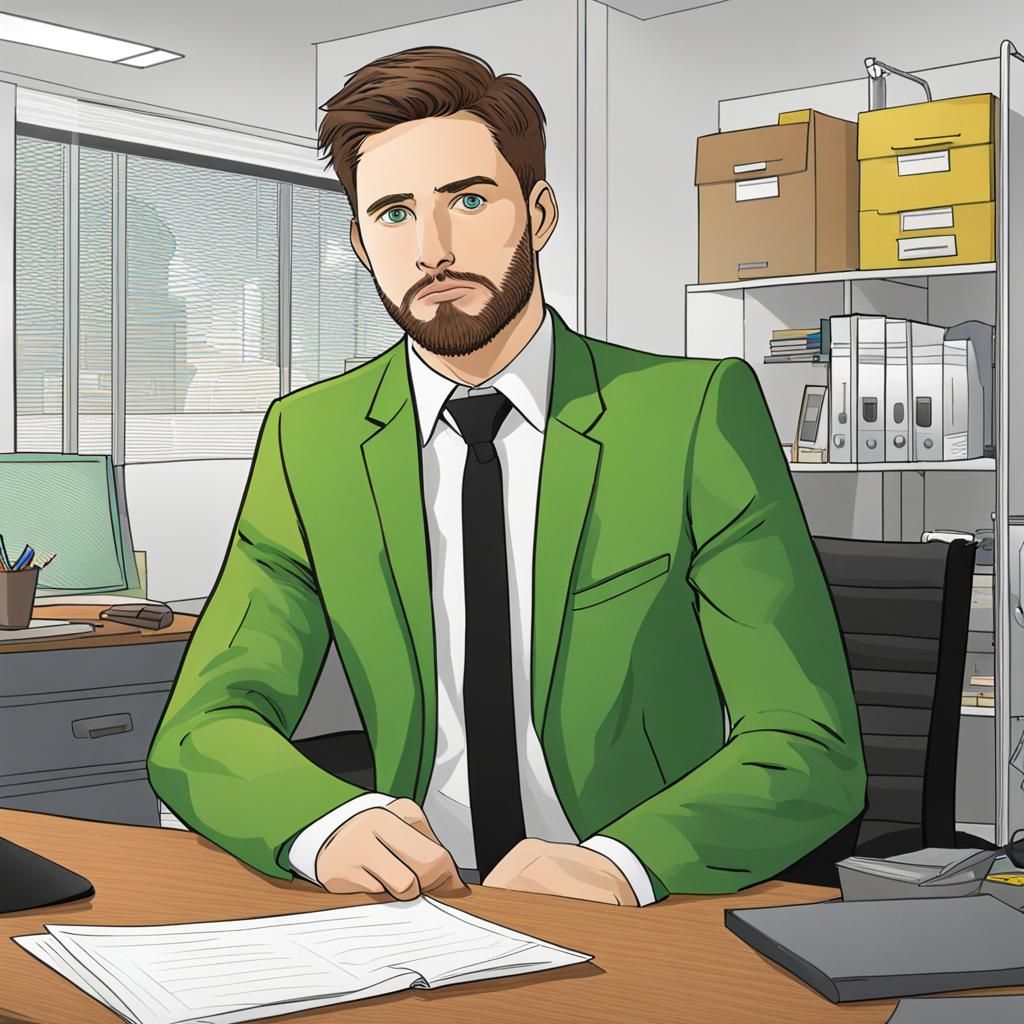 Man in Black and Yellow Suit in Office