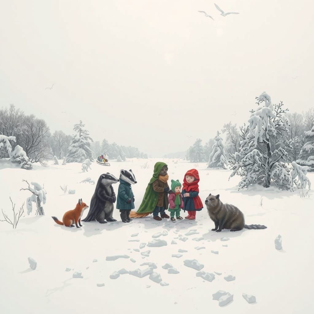 Frozen Winter Wonderland with Whispering Animals