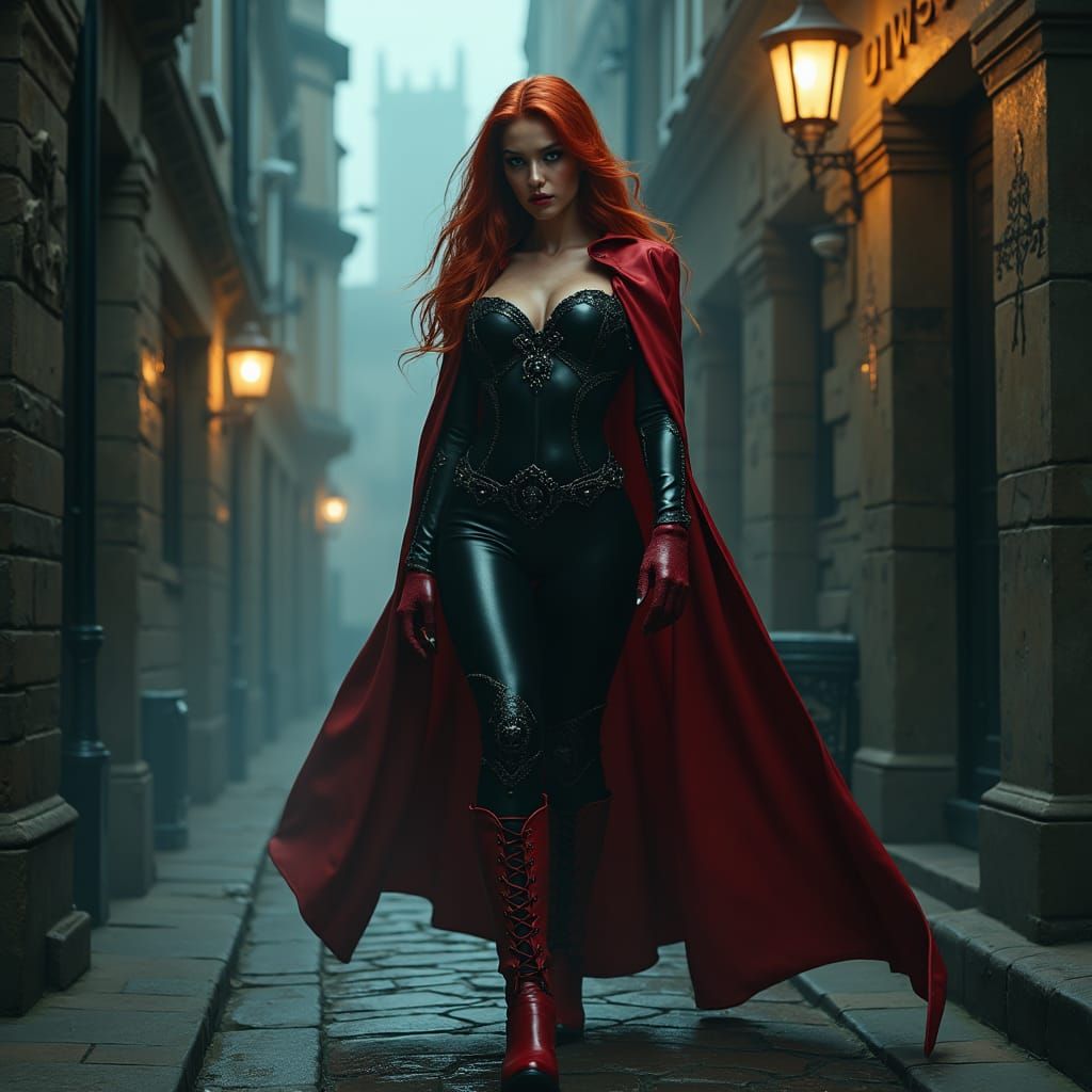 Scarlet Witch in Enchanted London Alleyway
