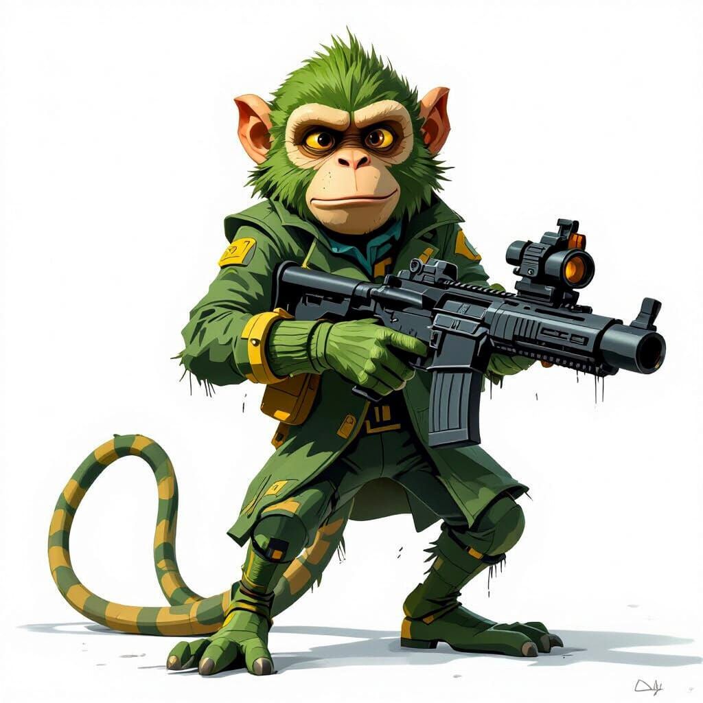 Humanoid Figure Walking in Futuristic Cityscape