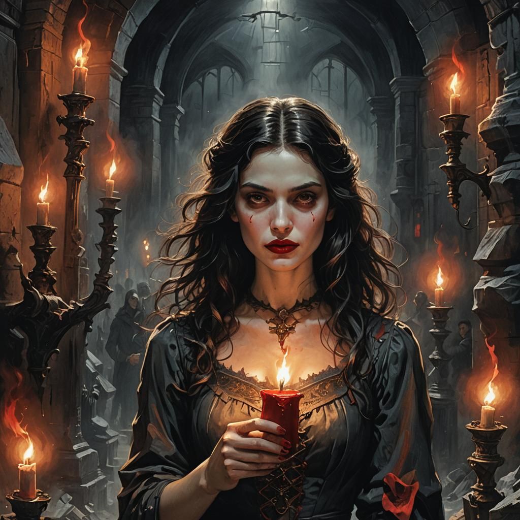 Vampire in an Underground Horror Scene