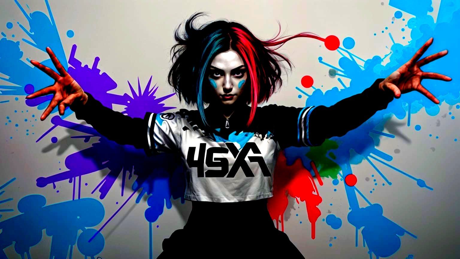 Cheerful Monster Girl Embodies School Spirit