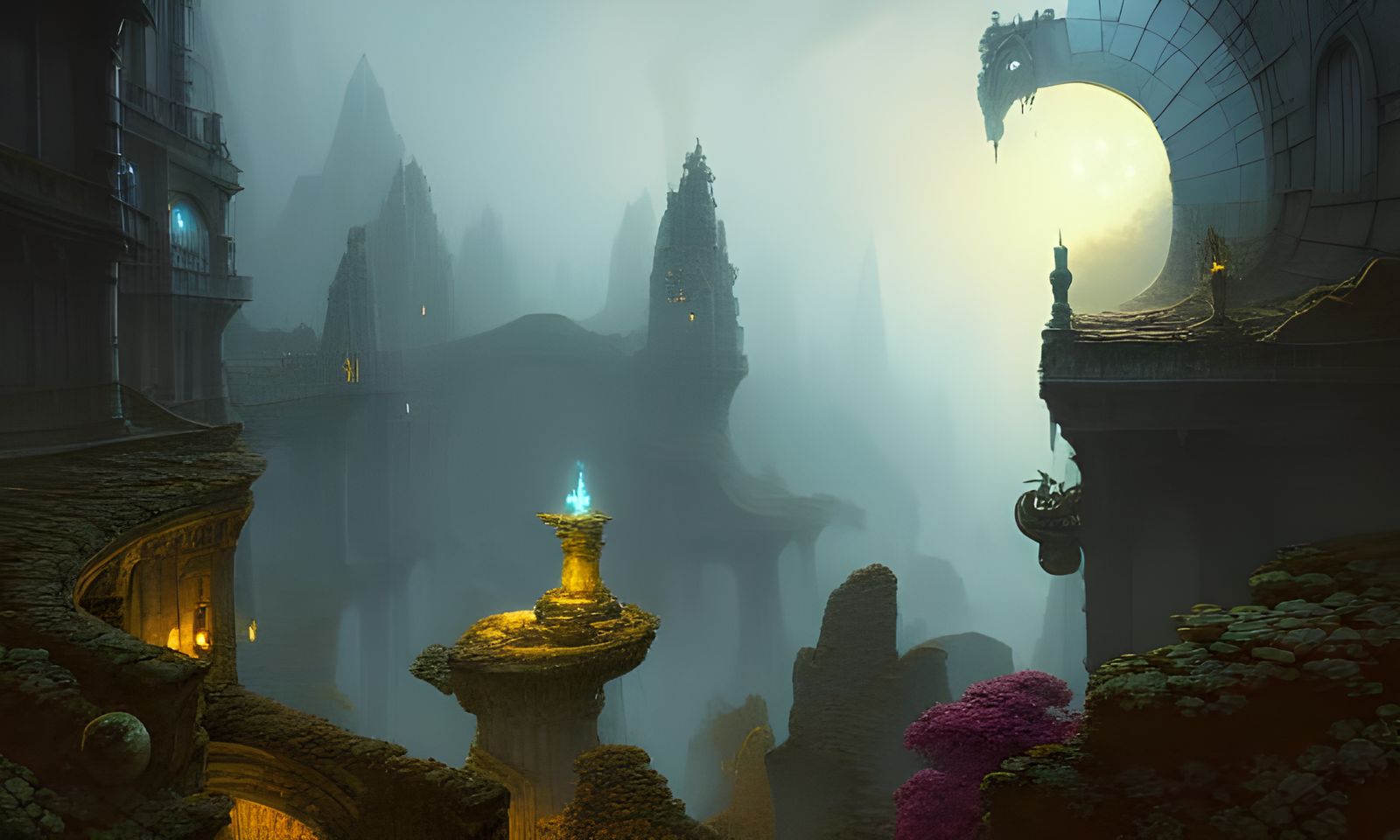 Dark Fantasy Fortress Concept Art