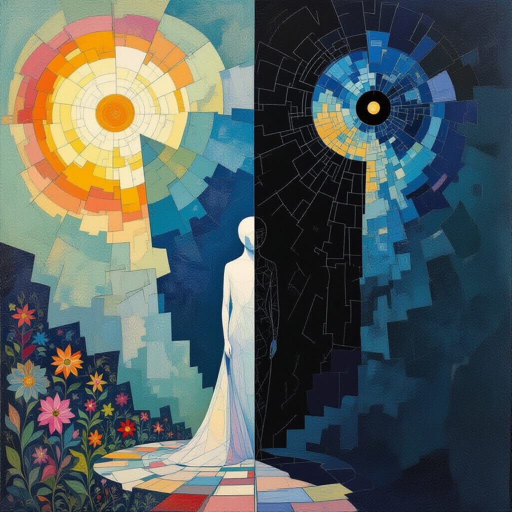 Fractured Threshold: Psychological Surrealism in Pen and Ink