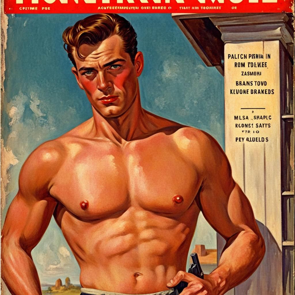 Vintage Pulp Novel Cover: Handsome Man