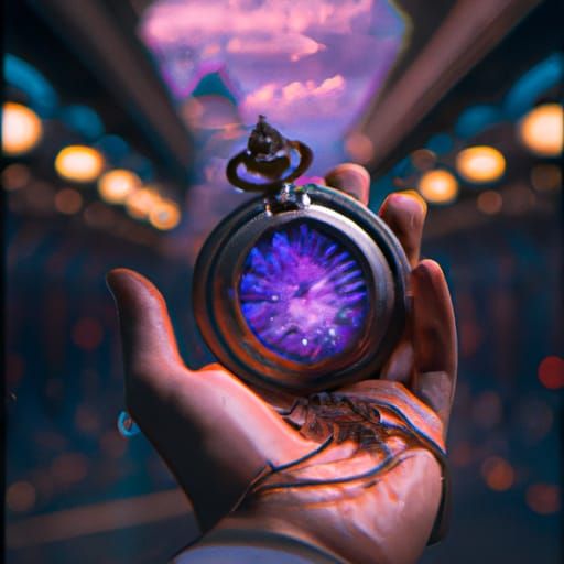 Hand holding a pocket watch for hypnosis session