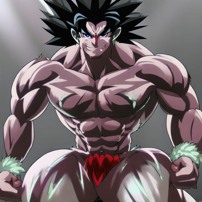 Muscular Hanuman Anime Fire Art