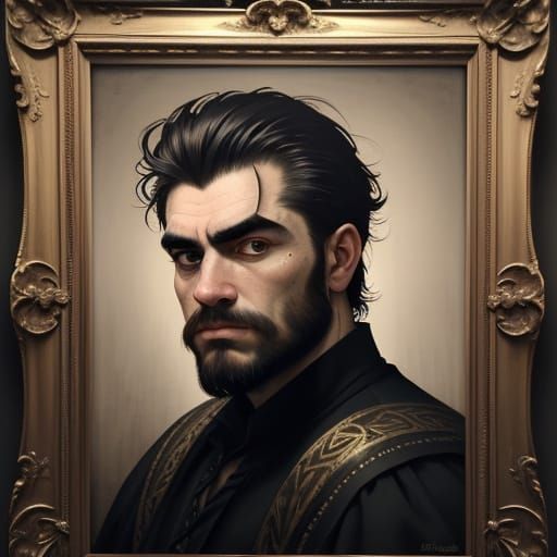 Baroque Masterpiece: Moody Portrait in Warm Light