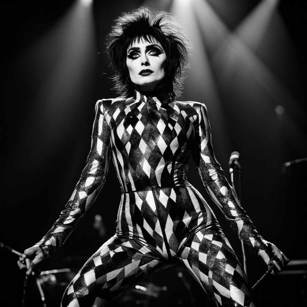 Siouxsie Sioux Rocks Psychedelic Stage in Iconic Catsuit