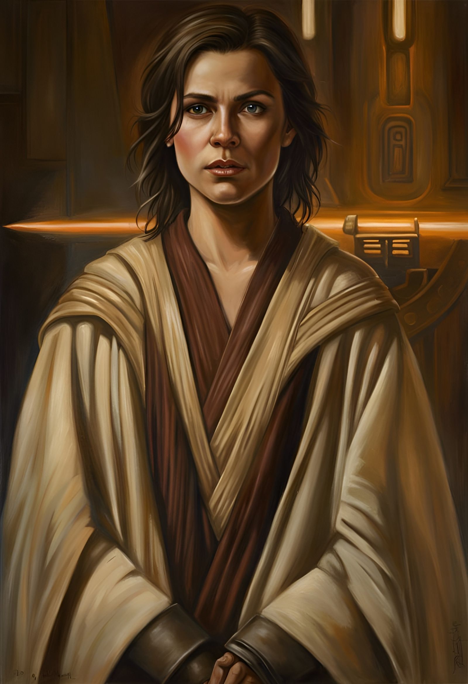 Jaesa Willsaam: Light Side Jedi in Oil Painting
