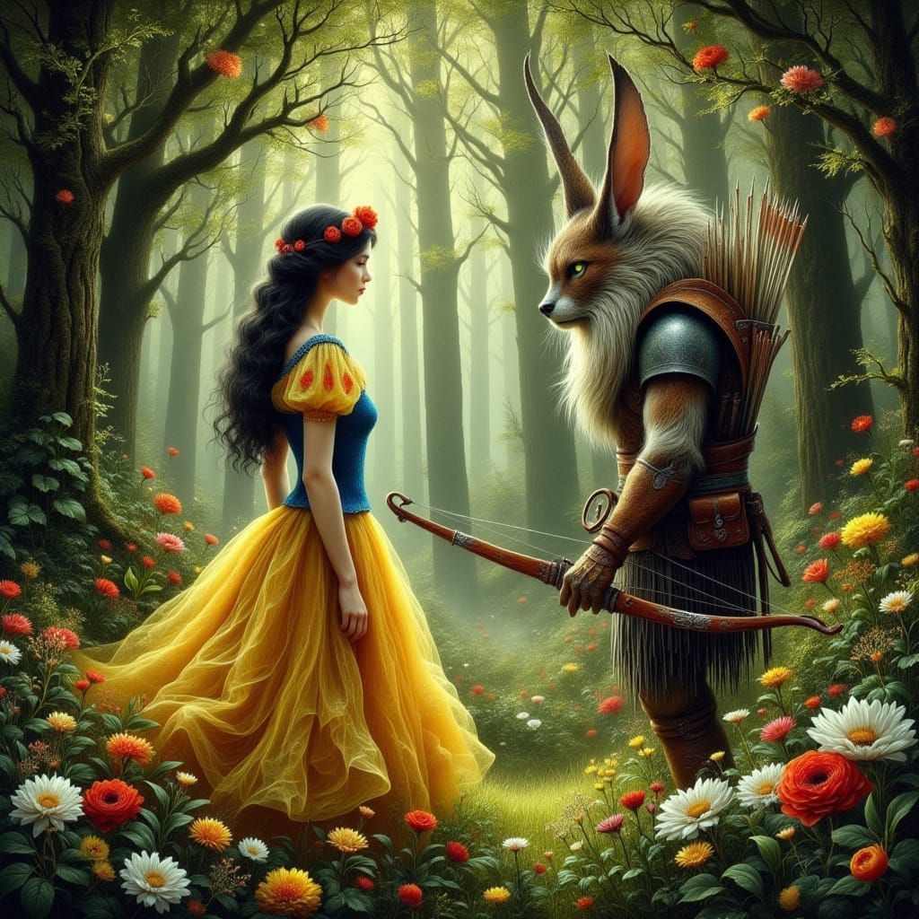 Snow White and the Hunter in Enchanted Forest