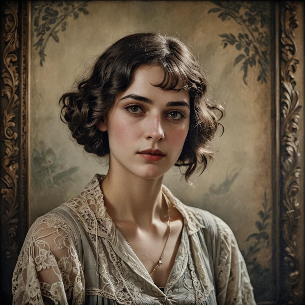 French Woman Portrait, 1920s Era Photography