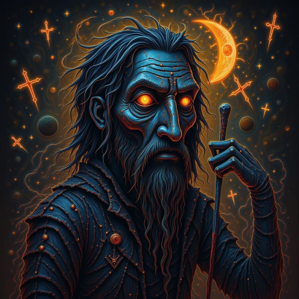 Dark Voodoo Portrait in Ethereal Style