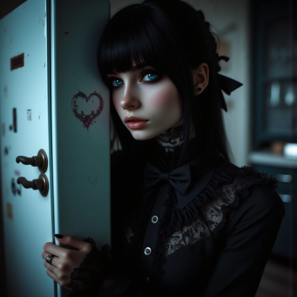 Elegant Androgynous Portrait in Victorian-Inspired Attire