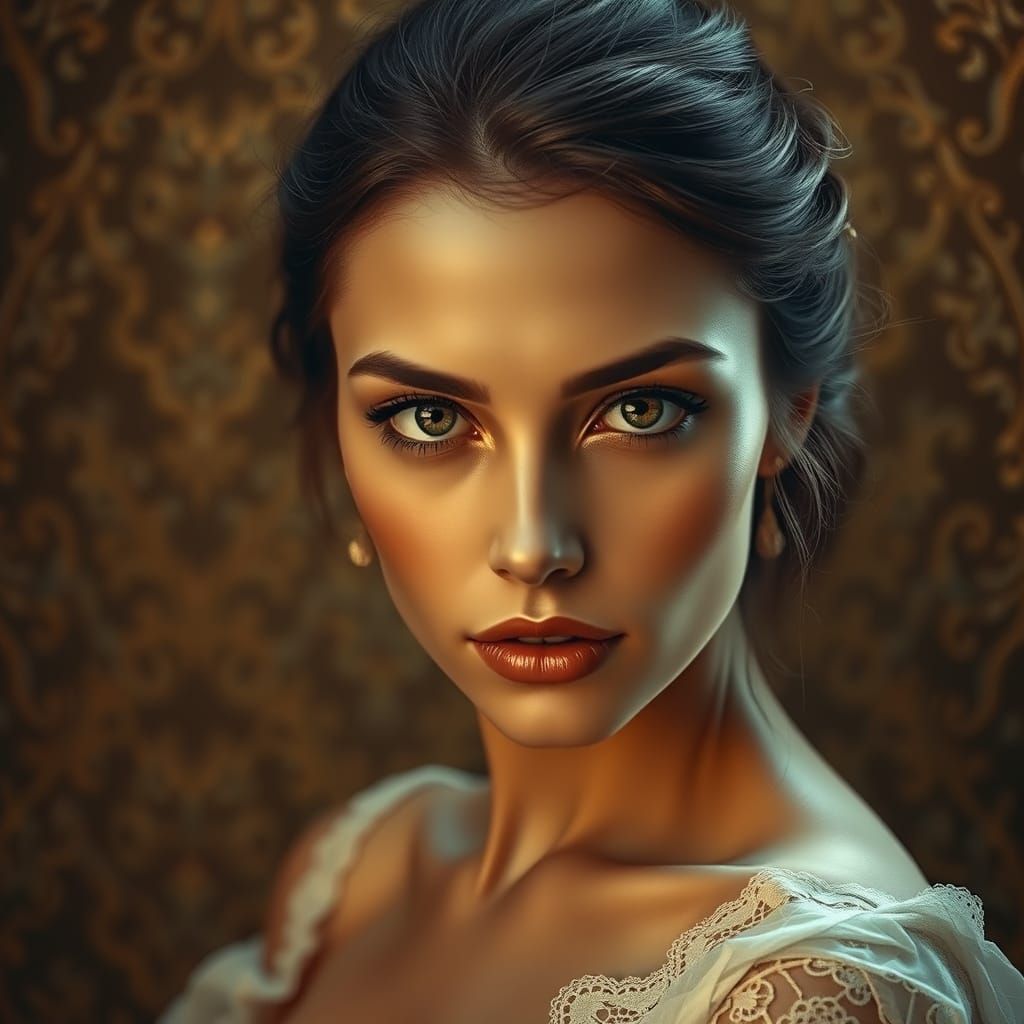 Ethereal Female Portrait in Warm, Cinematic Style