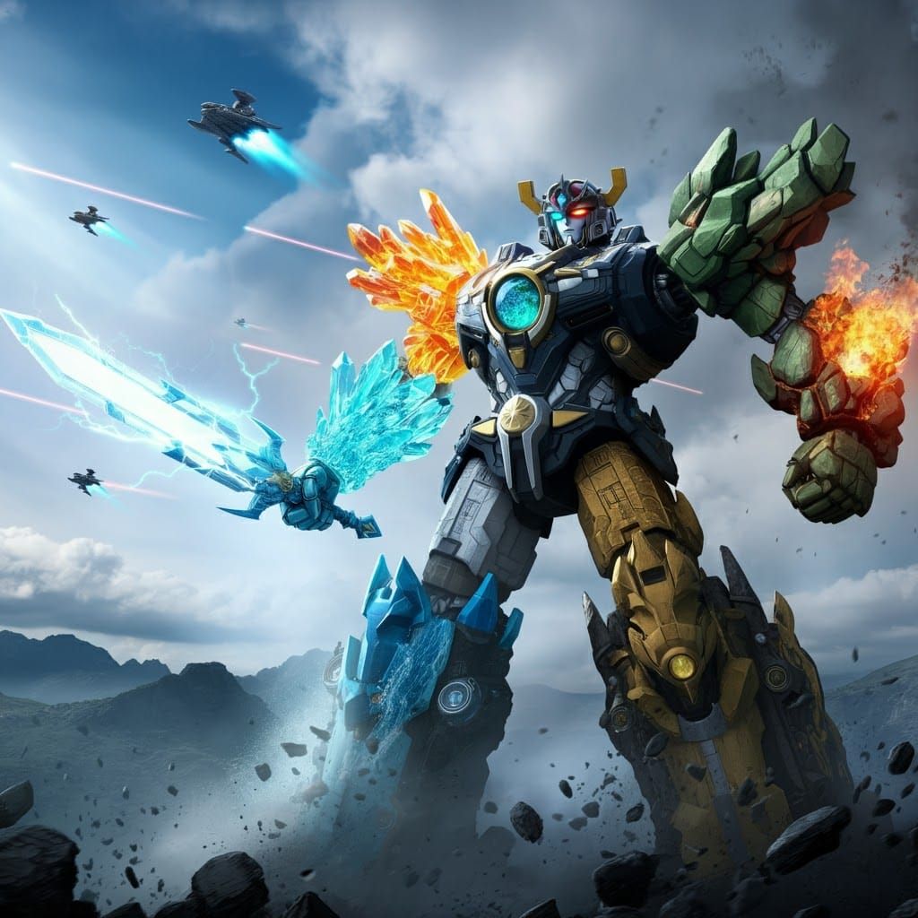 Elemental Voltron Robot on Planet Havaterrah