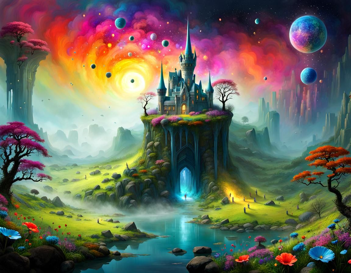 Sorceress in Expansive Eyrie, Memphis Design