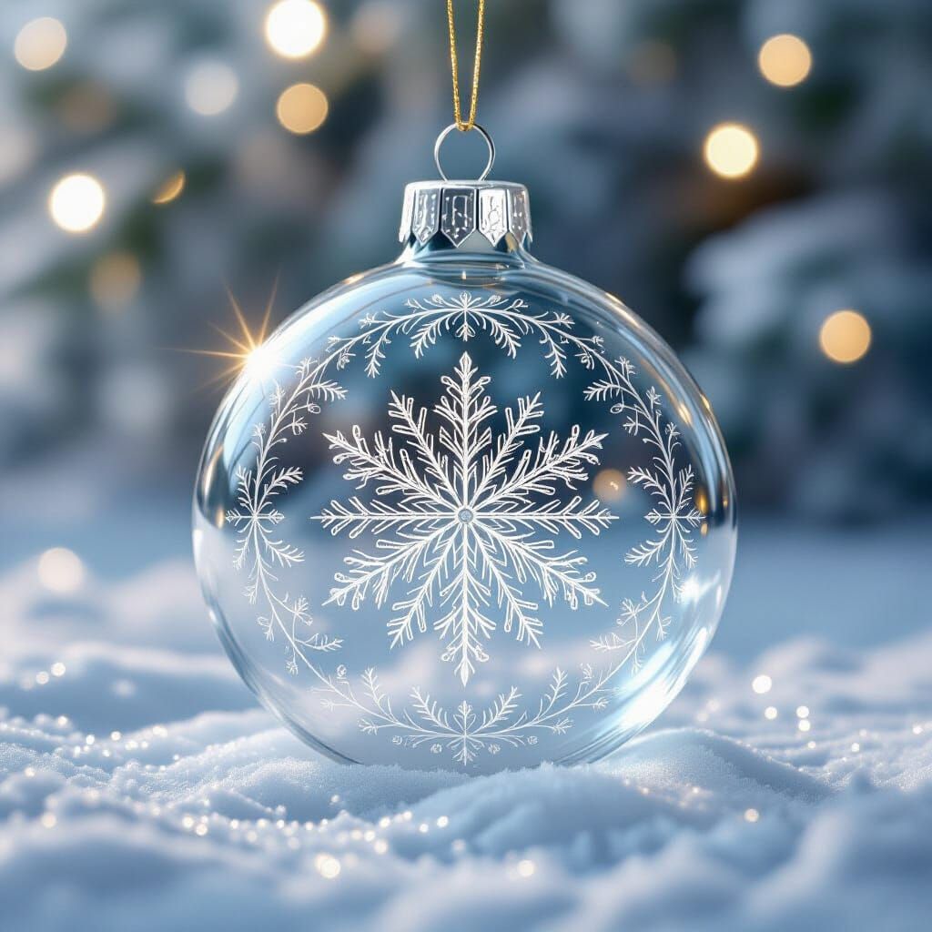 Crystal Ornament in Snowlit Calm