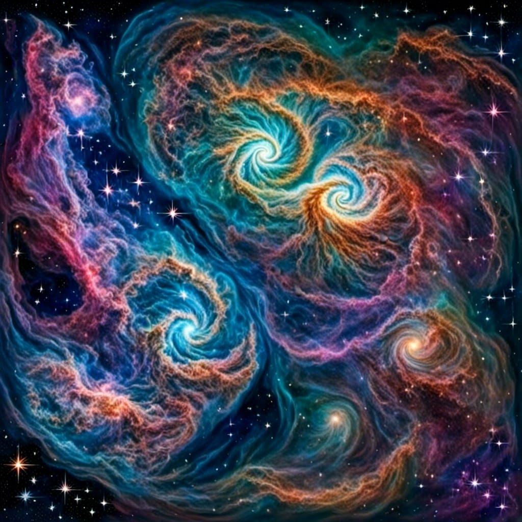 Nebula Warrior at Universe's End, in Sci-Fi Style