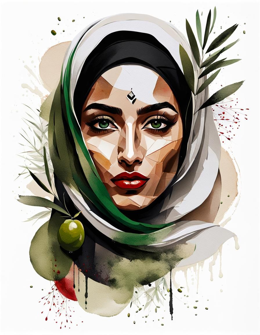 Minimalist Abstract Portrait of an Arabic Woman