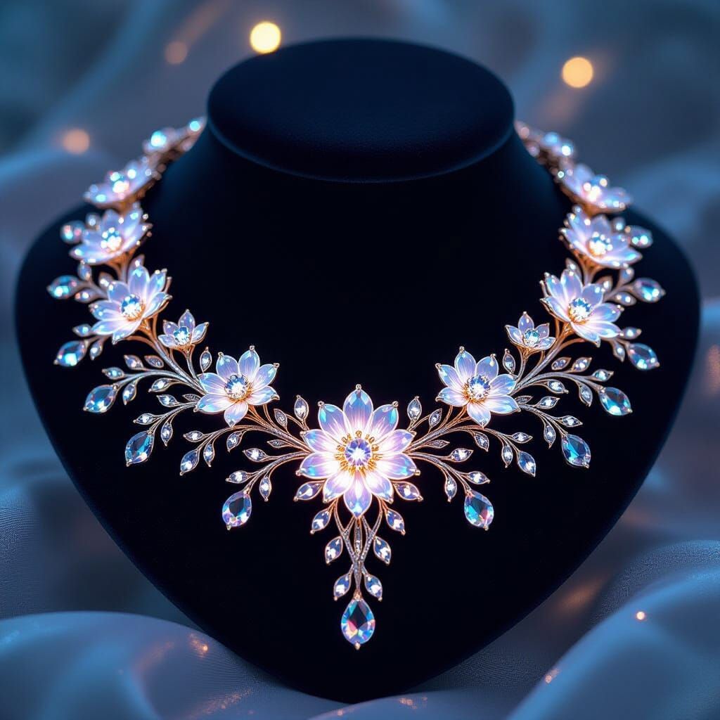 Ethereal Vine & Crystal Necklace: Mystical Elegance