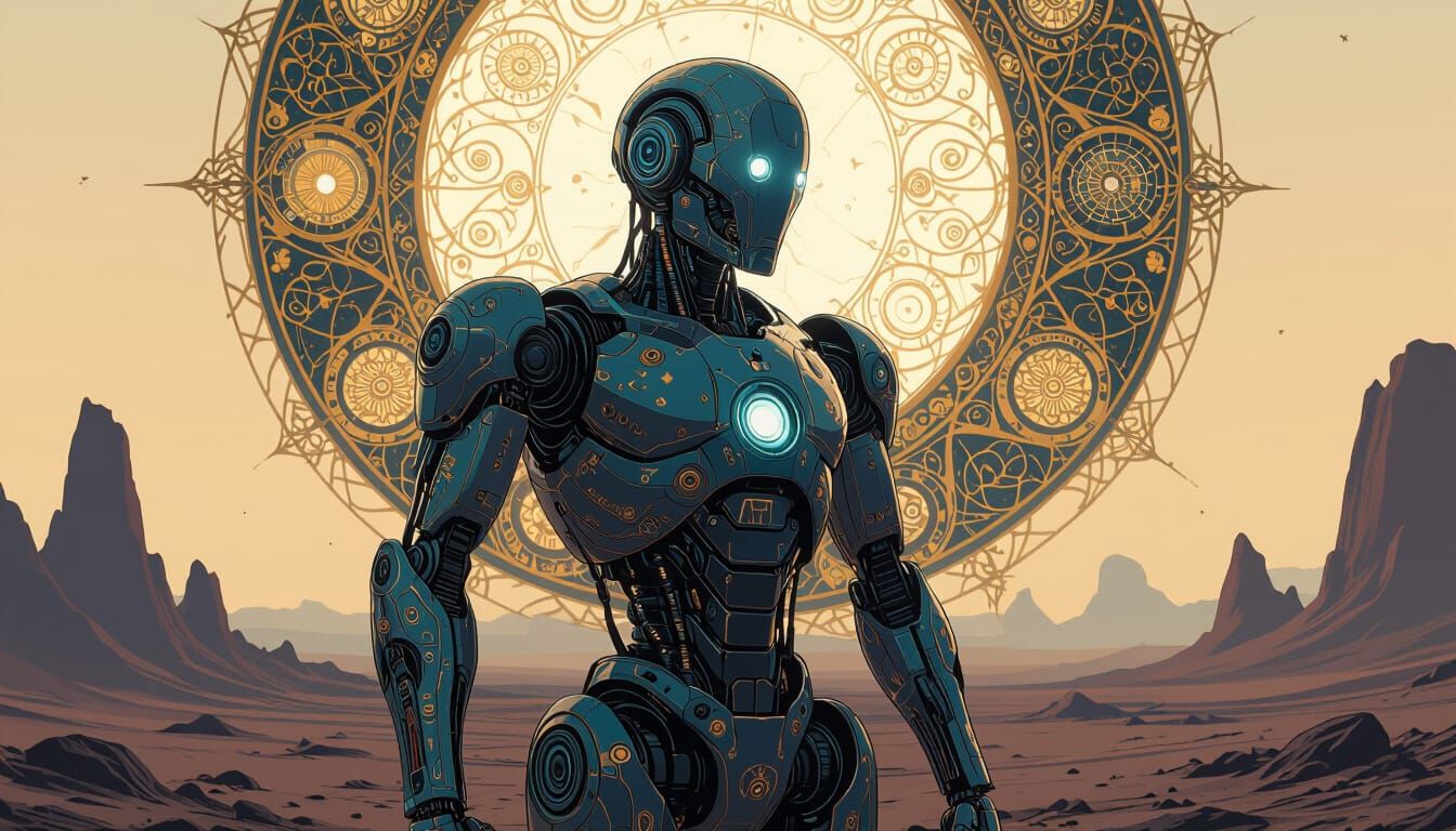 Klimt-Inspired Robot on Alien World