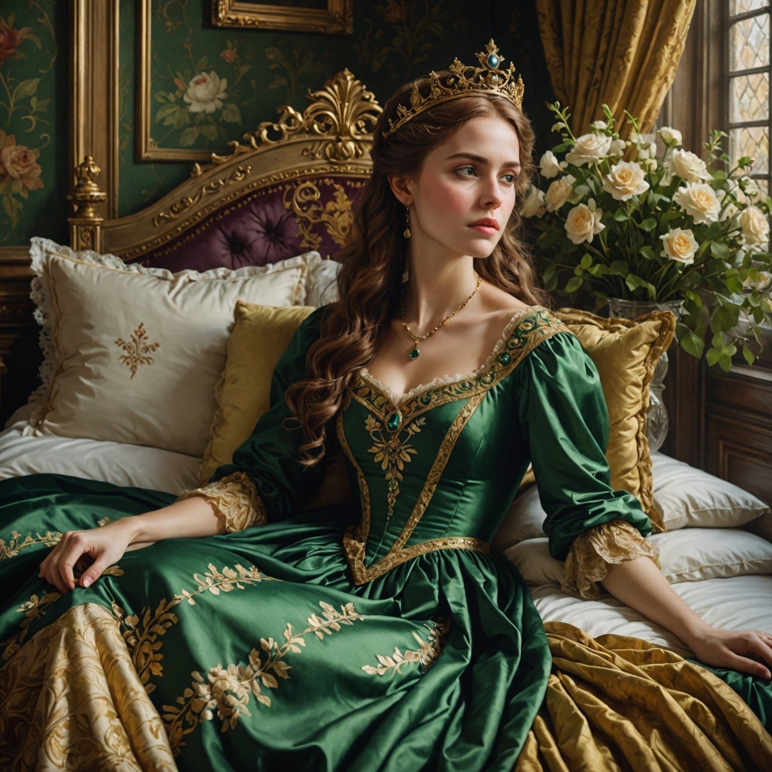 Elegant Victorian Lady in Serene Slumber