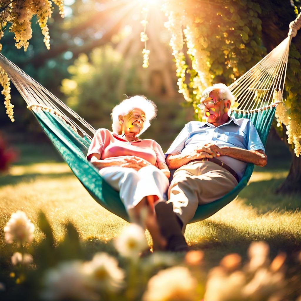 Serene Couple in a Secret Flower Garden