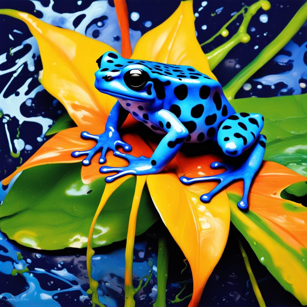 Blue Poison Dart Frog - TropicalRrainforests of Surinam
