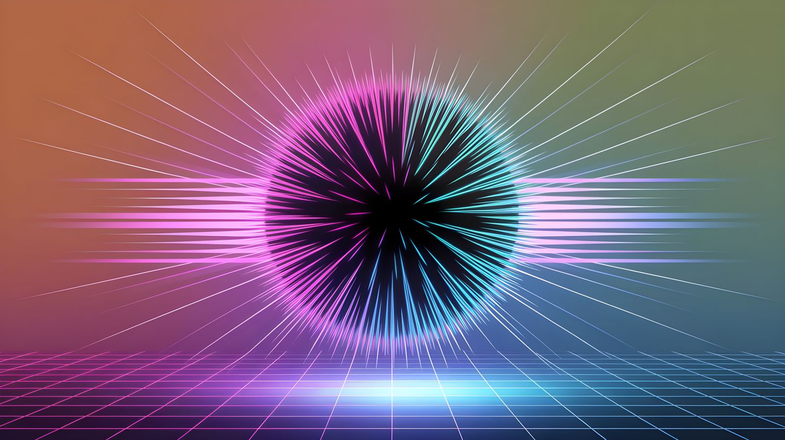 Neon Dreamscape with Glowing Particle