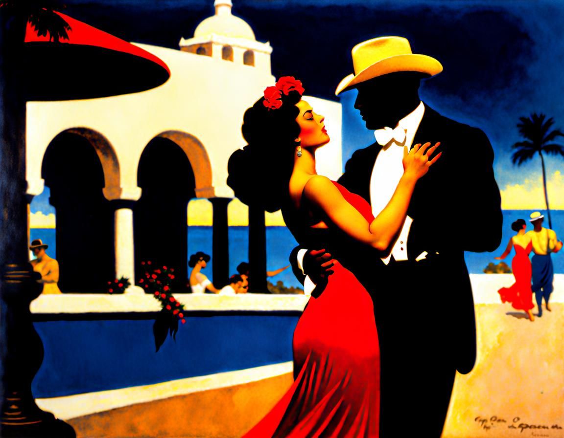 Vintage Nightclub Scene in Golden Age Illustration Style