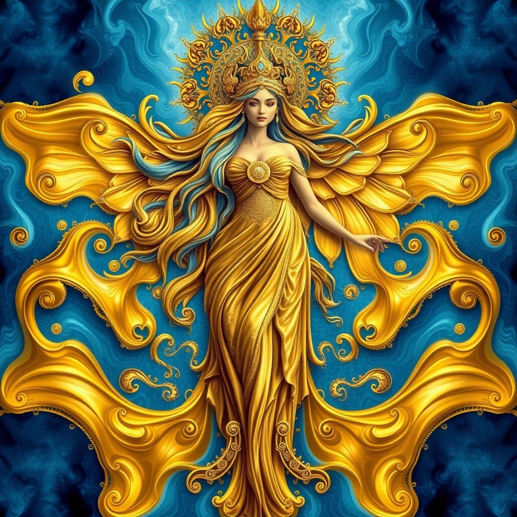 Golden Goddess of Fractal Waves