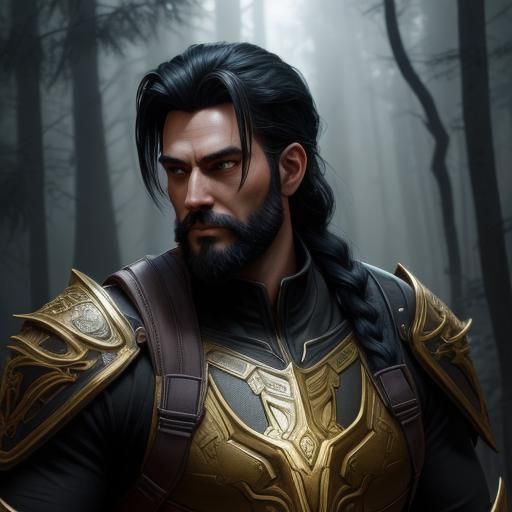 Human Ranger Portrait on Moonlit Trail