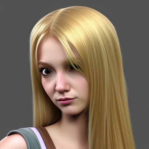 Blond Girl 3D Rendered Concept Art
