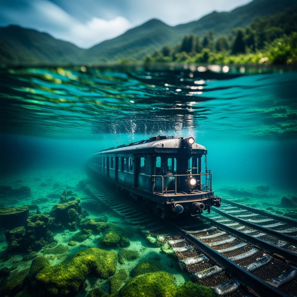 Sunken Train Undersea: Professional Photography